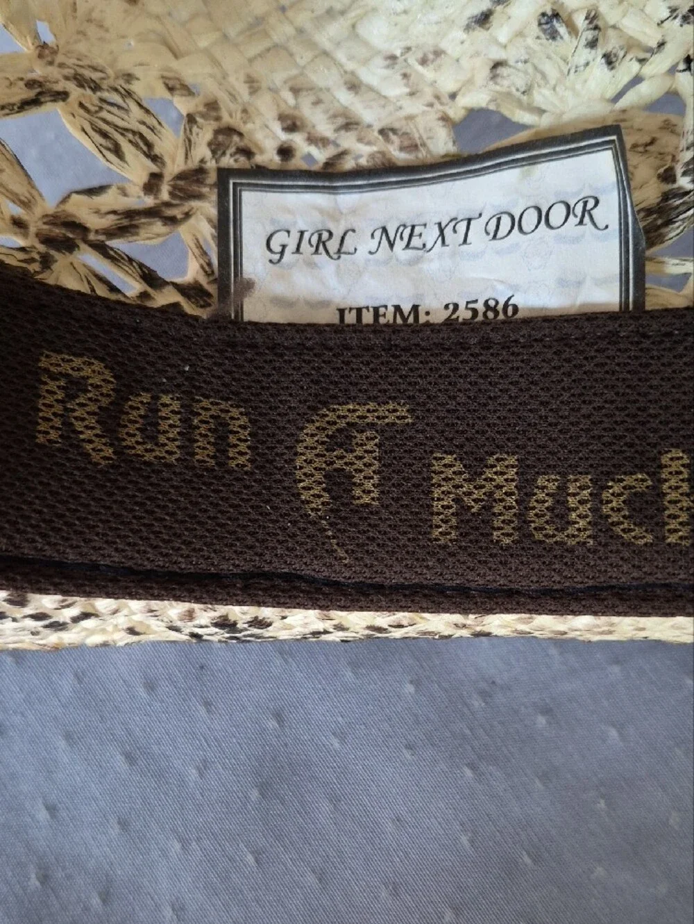 Girl Next Door Painted Straw Cowboy Hat Beaded Band Cattleman Crown Western